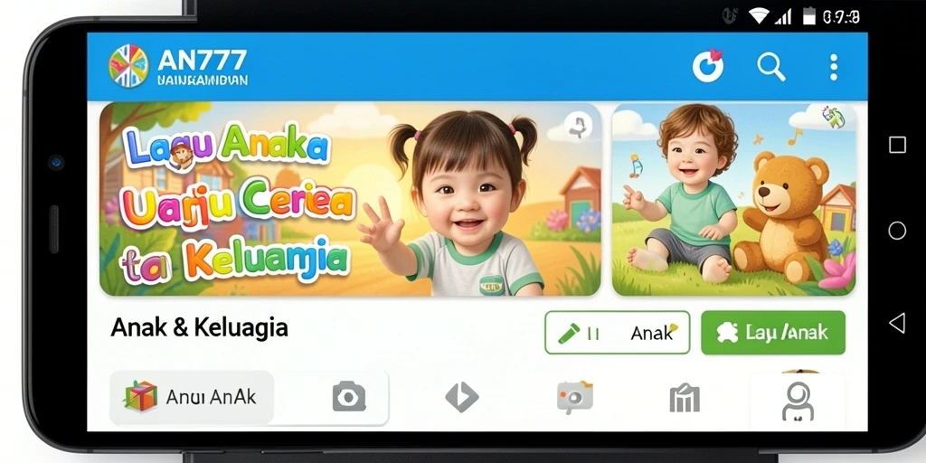 Tampilan antarmuka AN777 yang ceria dan ramah anak.