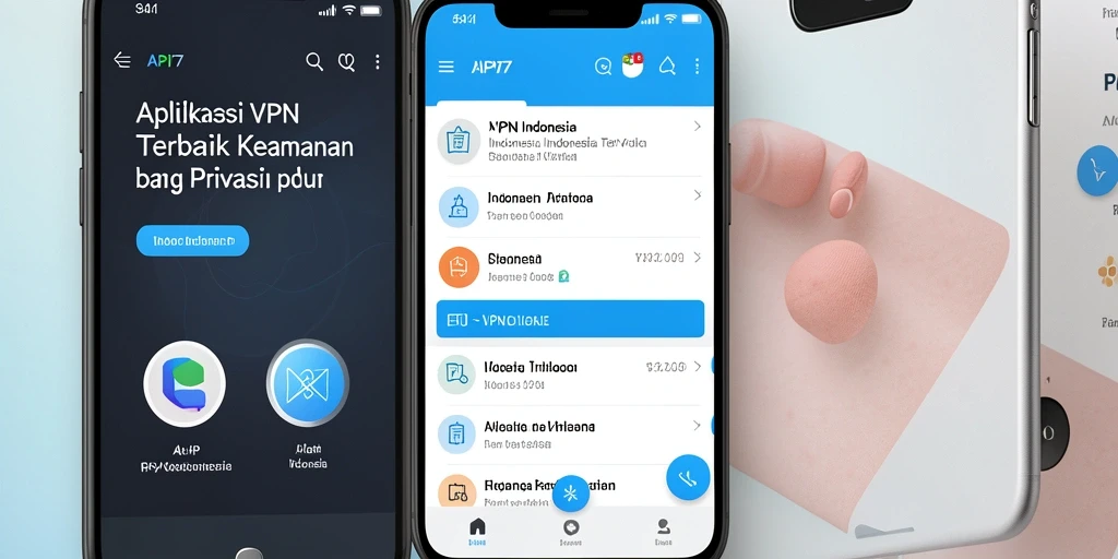 Antarmuka aplikasi API77 dengan tampilan user-friendly dan fitur VPN lengkap.