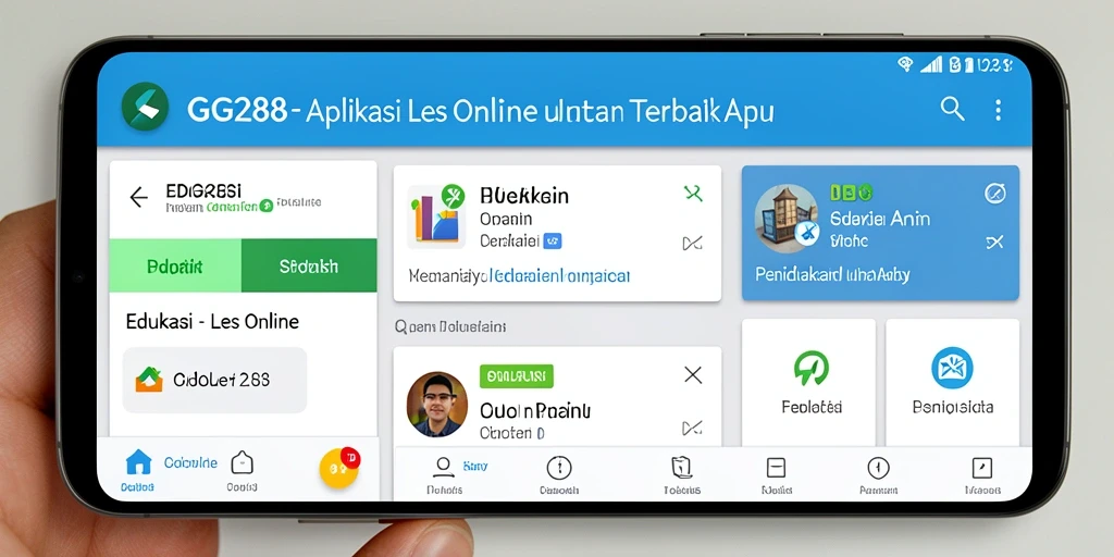 Tampilan antarmuka GG288 yang modern dan mudah digunakan untuk les online.