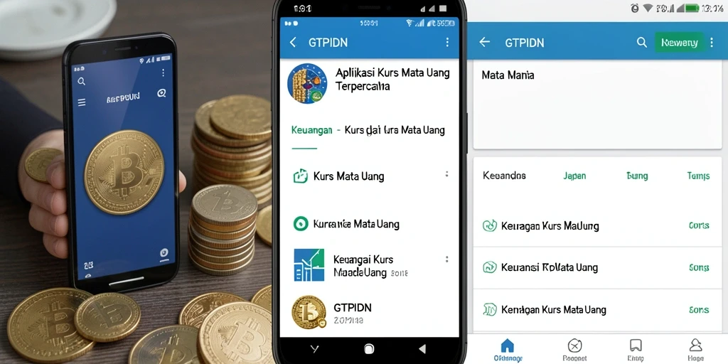 Tampilan antarmuka GTPIDN menampilkan kurs mata uang yang mutakhir.