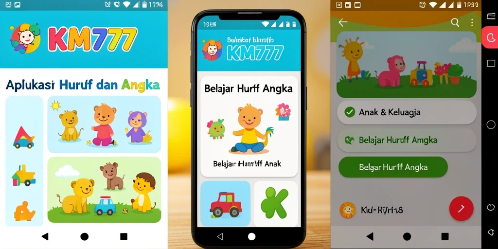 Antarmuka interaktif untuk belajar huruf dan angka.